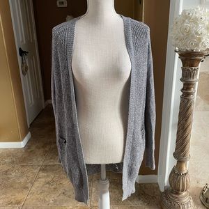Heather Gray Cardigan with Elbow Patches 🛍